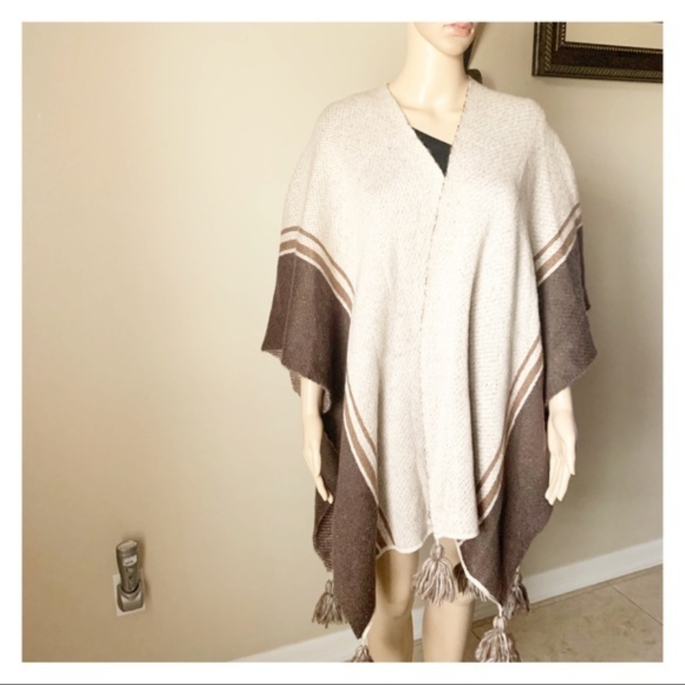 NEW Treasure & Bond Tassel Knit Poncho Nordstrom